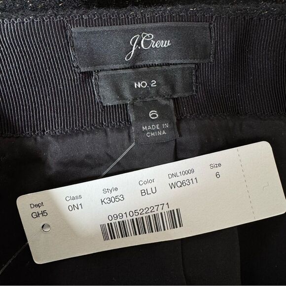 J. CREW No 2 Pencil Skirt in Tinsel Tweed Wool Black Lurex w/ Gold K3053 - Picture 9 of 10